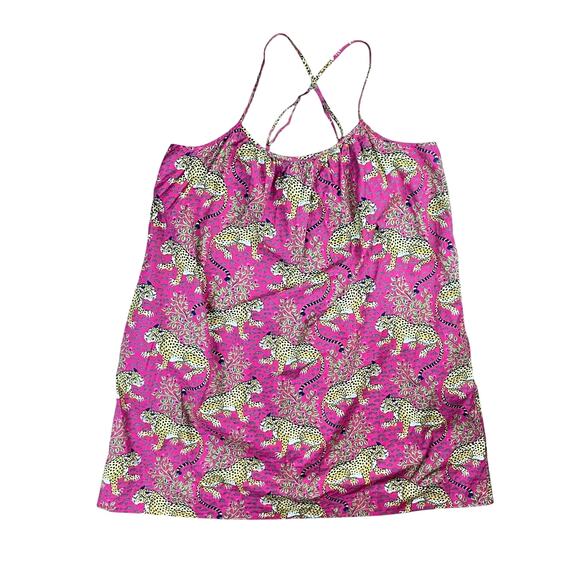 Printfresh 4X Bagheera Pink Cheetah Leopard Animal Print Cotton Cami Nightgown - Picture 2 of 6